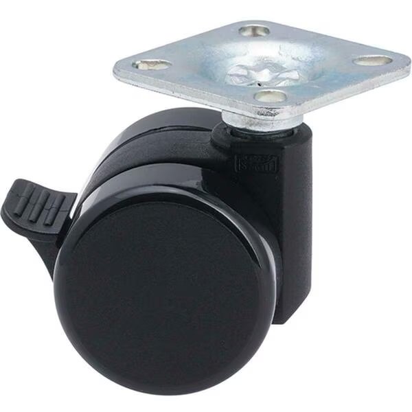 37 mm Twin Hard Castor Brake with Plate - Black, Gross Stabil, Mfr#: GSDKF230